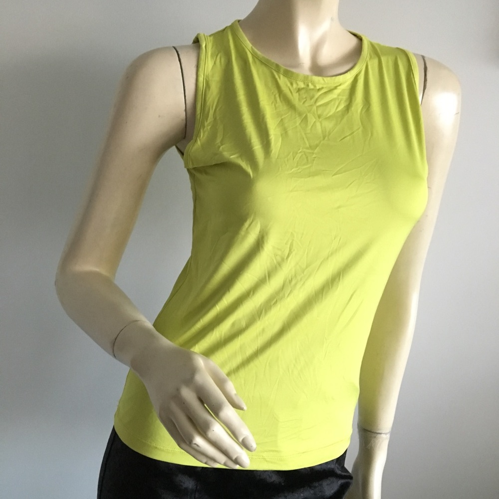 Kenar lime green crew neck tank top size medium